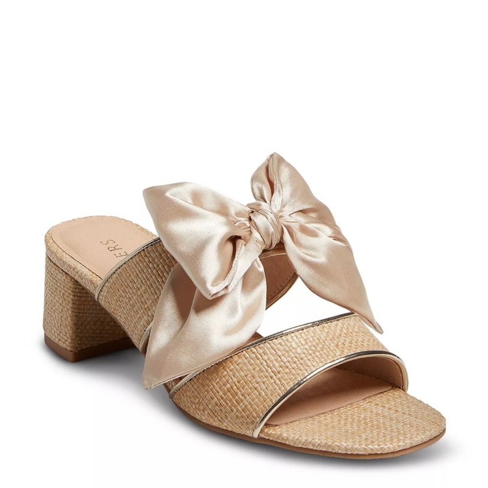 NWT Jack Rogers Heidi Mid Heel Rattan Sandals Size 9.5